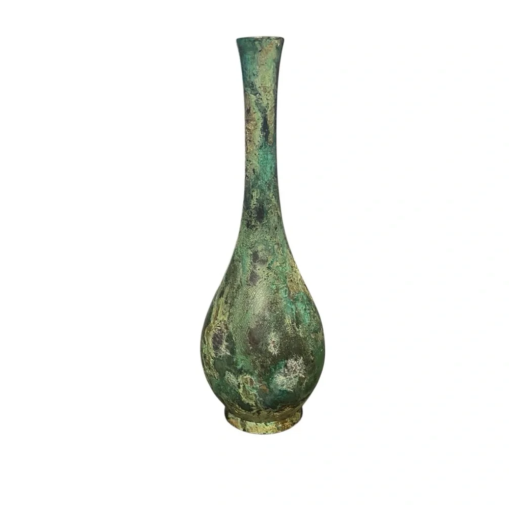 Antique Japanese Bronze Soliflor Vase Amazing Patina